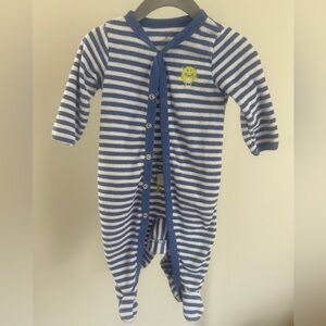 Carter's Blue & White Striped Footed One-Piece